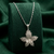 925 sterling silver elegant leaf floral filigree pendant necklace for women