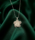 925 sterling silver classic floral filigree pendant necklace for women