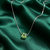 925 sterling silver square green stone pendant necklace for women
