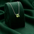925 sterling silver square green stone pendant necklace for women