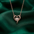 925 sterling silver rose gold-plated heart pendant necklace with crystal pavé center for women