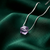 925 sterling silver minimalist purple stone cube pendant necklace for women