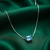 925 sterling silver square blue stone minimalist pendant necklace for women