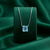 925 sterling silver square blue stone minimalist pendant necklace for women