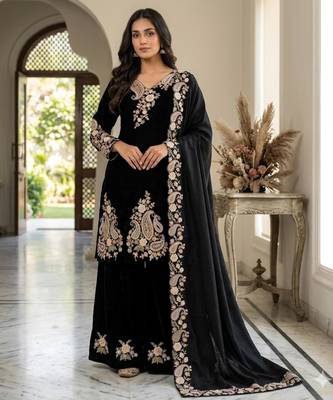 black embroidered kurta set 3