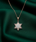 925 sterling silver rose gold-plated star pendant necklace with pav?? crystal detailing for women