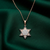 925 sterling silver rose gold-plated star pendant necklace with pavé crystal detailing for women