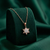 925 sterling silver rose gold-plated star pendant necklace with pavé crystal detailing for women