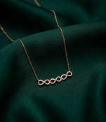 925 sterling silver rose gold-plated infinity link pendant necklace with crystal accents for women