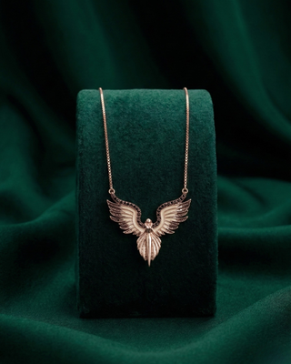 925 sterling silver rose gold-plated angel wings pendant necklace for women 2