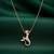925 sterling silver rose gold-plated mermaid pendant necklace with crystal detailing for women