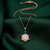 925 sterling silver rose gold-plated hexagram star pendant necklace with crystal detailing for women