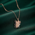 925 sterling silver rose gold-plated butterfly pendant necklace with dual-tone detailing for women