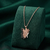 925 sterling silver rose gold-plated butterfly pendant necklace with dual-tone detailing for women