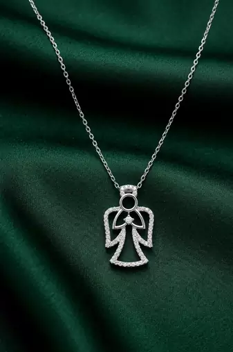 925 sterling silver elegant angel pendant necklace for women