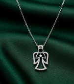 925 sterling silver elegant angel pendant necklace for women