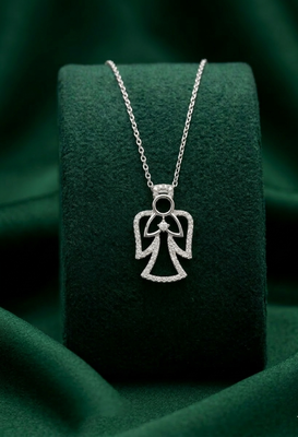 925 sterling silver elegant angel pendant necklace for women 2