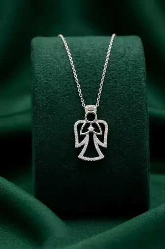 925 sterling silver elegant angel pendant necklace for women