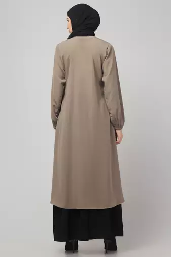 Two peice abaya Dress with Elasticated Sleeve - for Women and Girls Side pocket