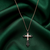 925 sterling silver rose gold-plated ornate cross pendant necklace with crystal detailing for women