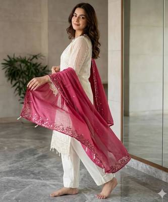 ivory georgette kurta set 2