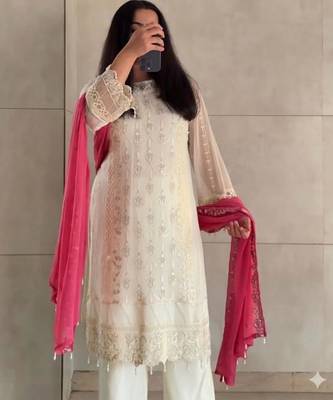 ivory georgette kurta set 3