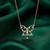 925 sterling silver rose gold-plated butterfly pendant necklace with crystal accents for women