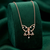 925 sterling silver rose gold-plated butterfly pendant necklace with crystal accents for women