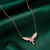 925 sterling silver rose gold-plated dragonfly pendant necklace with micro cz stones for women