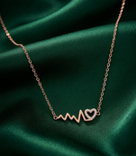 rose gold heartbeat necklace in 925 sterling silver | minimalist love pendant