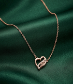 rose gold love heart necklace in 925 sterling silver | elegant romantic pendant for women