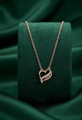 rose gold love heart necklace in 925 sterling silver | elegant romantic pendant for women 2