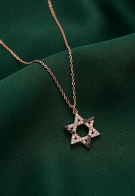 rose gold star pendant necklace in 925 sterling silver | elegant geometric charm necklace for women 1