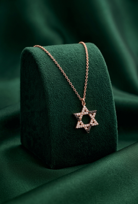 rose gold star pendant necklace in 925 sterling silver | elegant geometric charm necklace for women 2