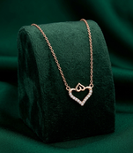 rose gold double heart necklace in 925 sterling silver | elegant minimalist love pendant for women