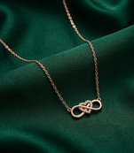 rose gold infinity heart necklace in 925 sterling silver | elegant love symbol pendant for women