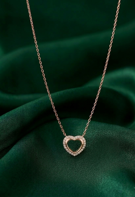 rose gold halo heart necklace in 925 sterling silver | elegant sparkling love pendant for women 1