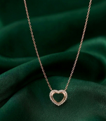 rose gold halo heart necklace in 925 sterling silver | elegant sparkling love pendant for women