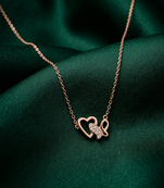 rose gold interlocking heart necklace in 925 sterling silver | elegant love knot pendant for women
