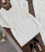 Natural crepe farshi salwar suit with organza dupatta