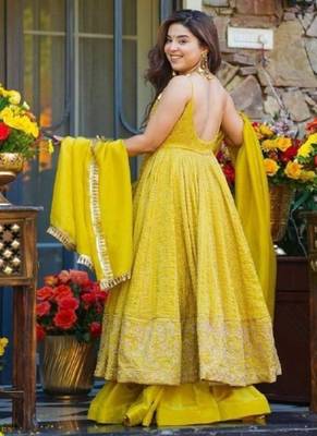 Teby organza gown with zari & sequins sharara set 3