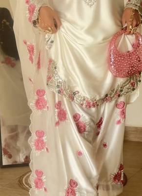 Japan satin designer top, farshi salwar & organza dupatta 2