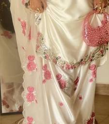 Japan satin designer top, farshi salwar & organza dupatta