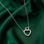 925 sterling silver double heart pendant necklace for women