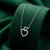 925 sterling silver double heart pendant necklace for women