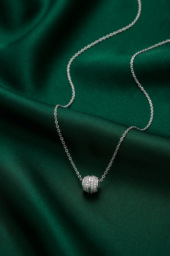 925 sterling silver elegant beaded charm pendant necklace for women