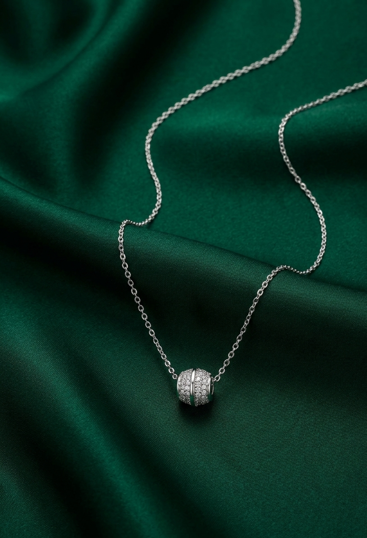 925 sterling silver elegant beaded charm pendant necklace for women