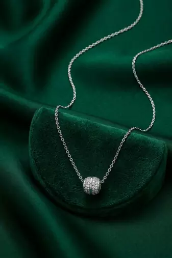 925 sterling silver elegant beaded charm pendant necklace for women