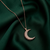 rose gold crescent moon necklace in 925 sterling silver | elegant sparkling moon pendant for women
