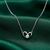 925 sterling silver heart pendant necklace with sparkling stone for women